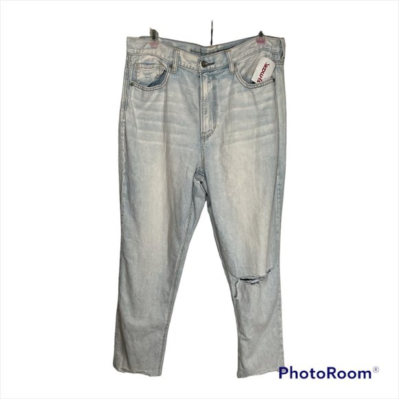 American Eagle Light Straight Denim Jeans Distressed Size 12 NEW 100% Cotton - Picture 4 of 8